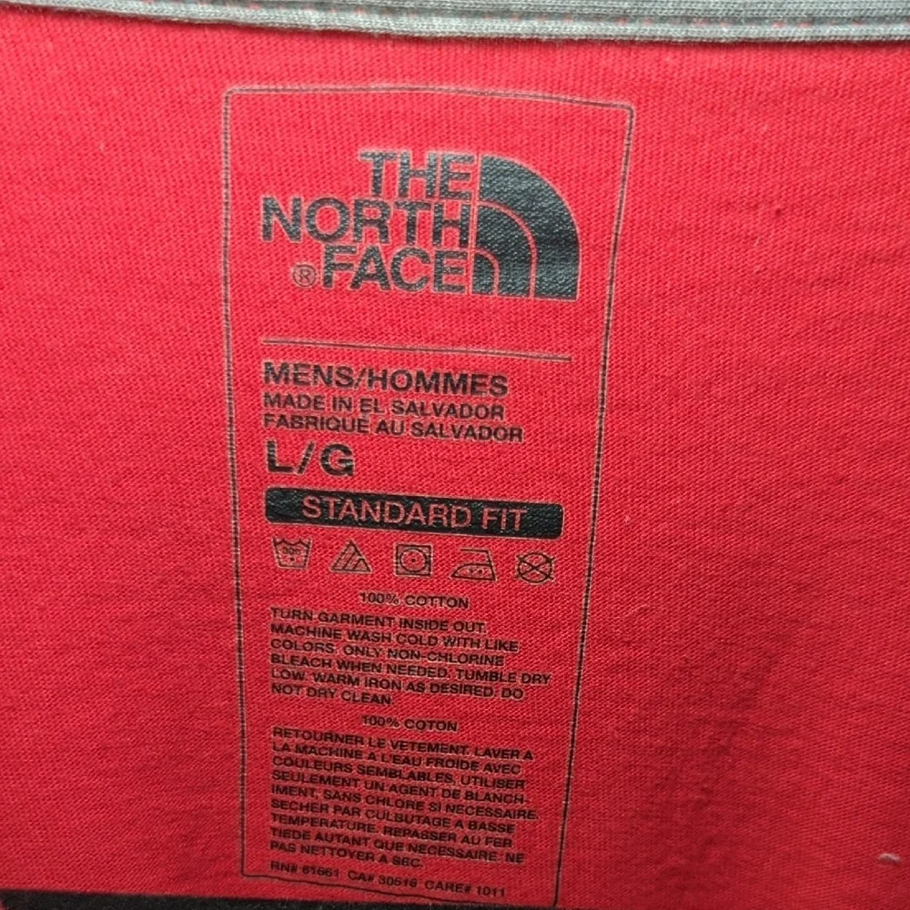 The North Face T-shirt Red Gray Fine Alpine Equipment Graphic Cotton Mens Size L